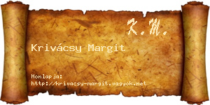 Krivácsy Margit névjegykártya