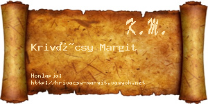 Krivácsy Margit névjegykártya