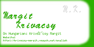 margit krivacsy business card